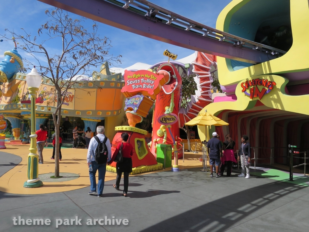 The High In The Sky Seuss Trolley Train Ride at Universal City Walk Orlando