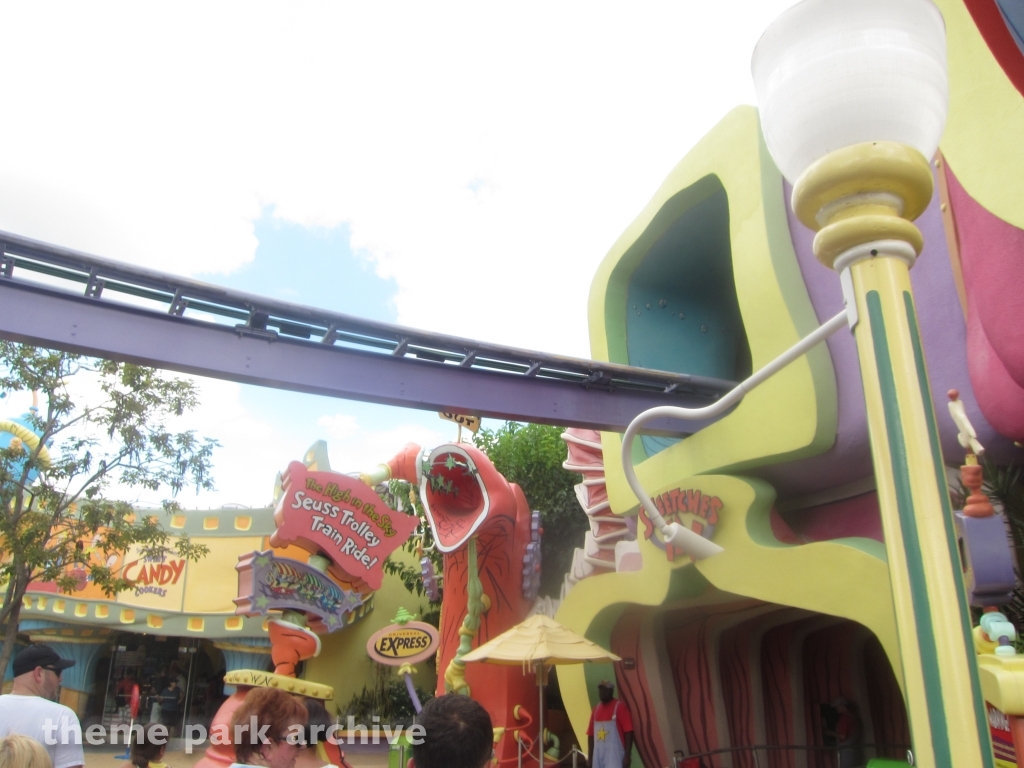 The High In The Sky Seuss Trolley Train Ride at Universal City Walk Orlando
