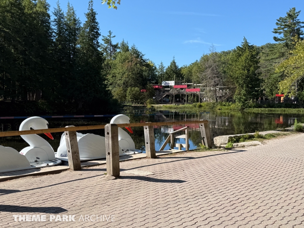 Santa's Swan Paddle Boats at Santa's Village Muskoka's Theme Park