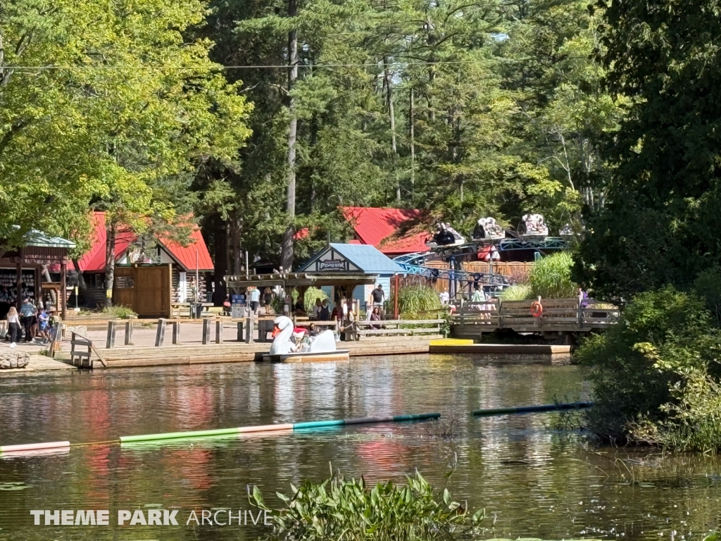 Santa's Swan Paddle Boats at Santa's Village Muskoka's Theme Park