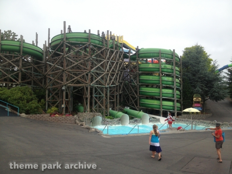 Green Slides at Wild Waves Theme Park